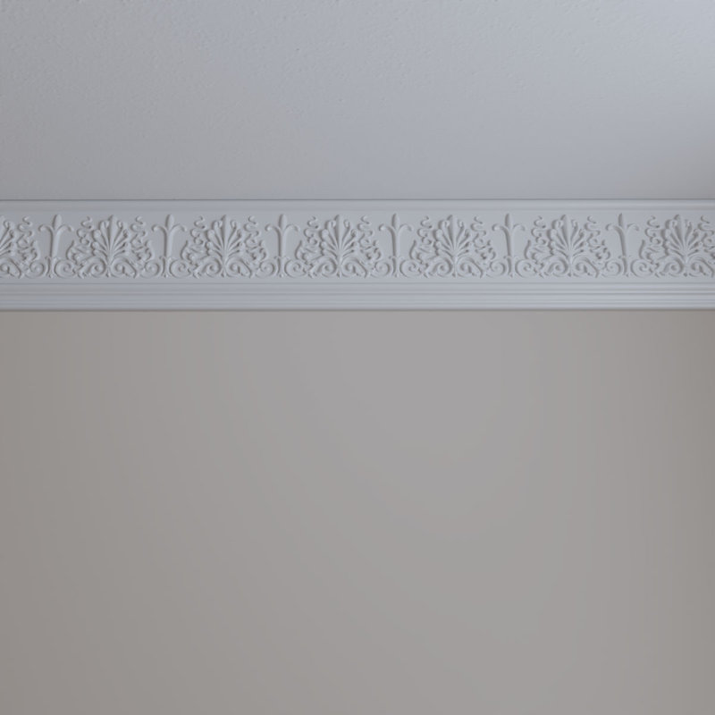Primed White Geometric Crown Moulding Panel Sample
