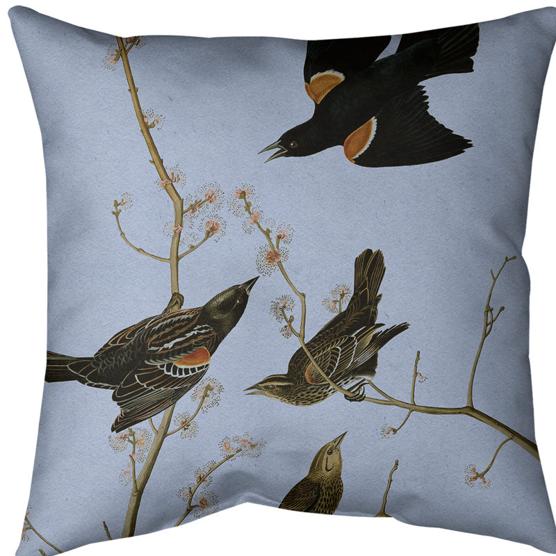 Coussin starling à oreilles, 16 po x 1 po, Bleu, Polyester sergé