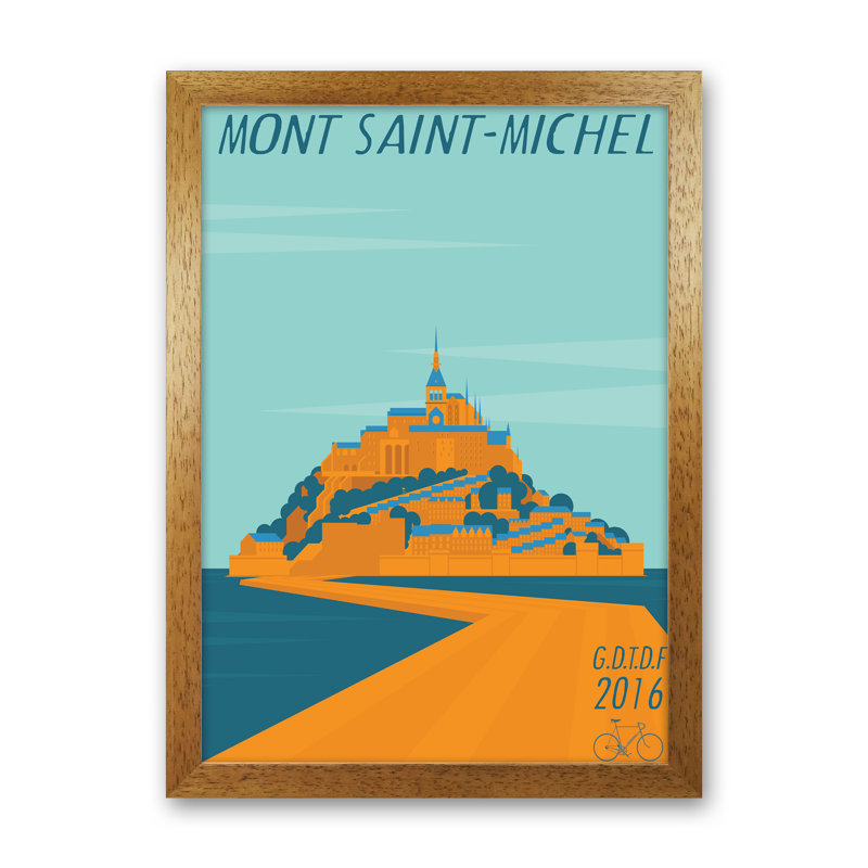 Mont Saint Michel - Print, Oak Framed, 42cm H x 30cm W x 3cm D