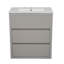 Meuble-lavabo 30 po avec lavabo en céramique et 2 tiroirs pleine extension, meuble-lavabo autoportant avec poignée libre à 45 °, glissières de tiroir à fermeture en douceur, gris-116234363