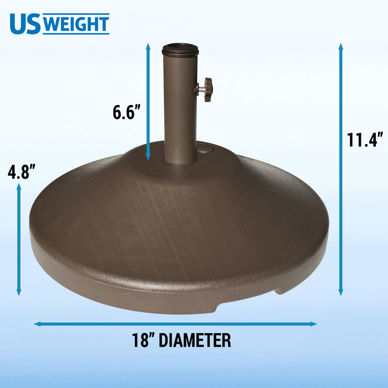 Base de parasol pré-remplie en bronze 30 livres US Premium, Bronze