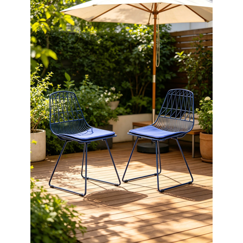 Ensemble de 2 chaises bistro Industrial, Bleu