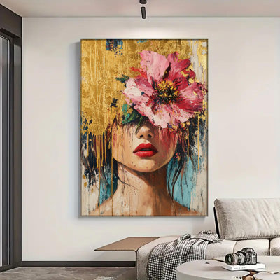 Art mural moderne sur toile verticale abstraite moderne