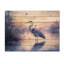 Héron rose et bleu au crépuscule I - décoration murale en bois animal héron - sur bois de pin naturel-1269183418
