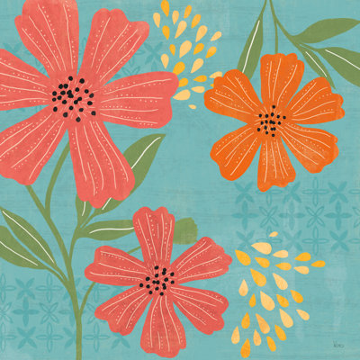 Mod Floral II No Lines by Veronique Charron - Wrapped Canvas Print