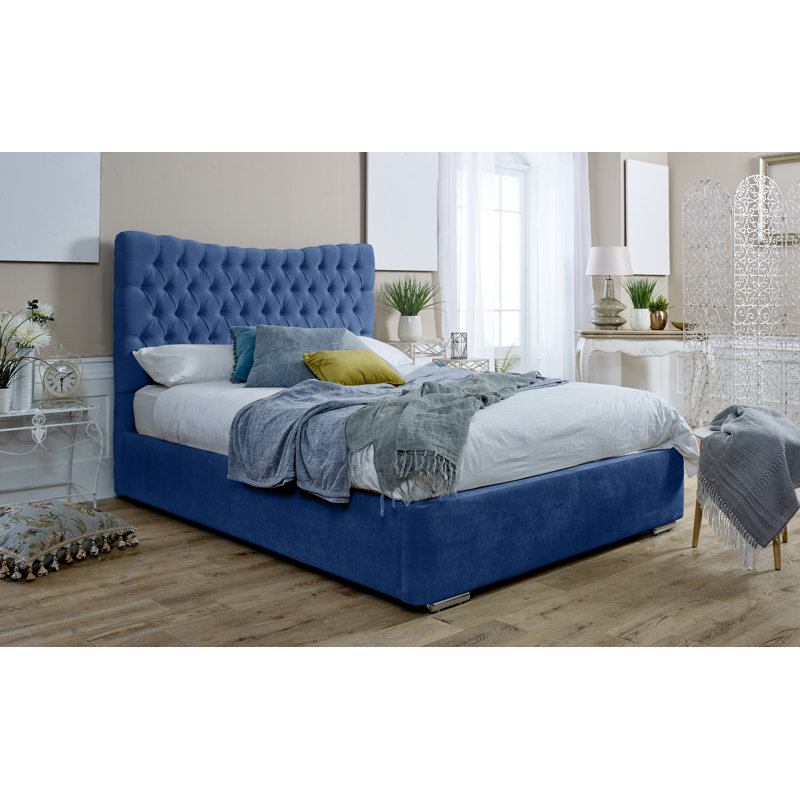 Tawanna Upholstered Ottoman Storage Bed, Single (3'), Blue