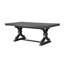 Table de salle à manger rectangulaire en bois avec base à tréteaux en noir