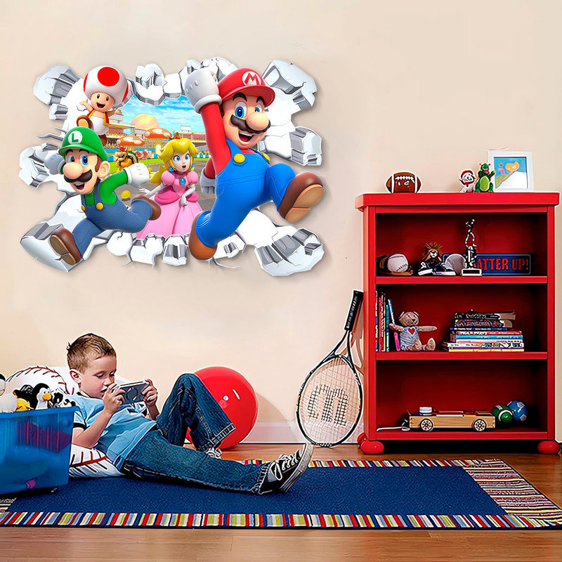 Mario Wall Stickers, 3D Super Mario Bros Wall Stickers