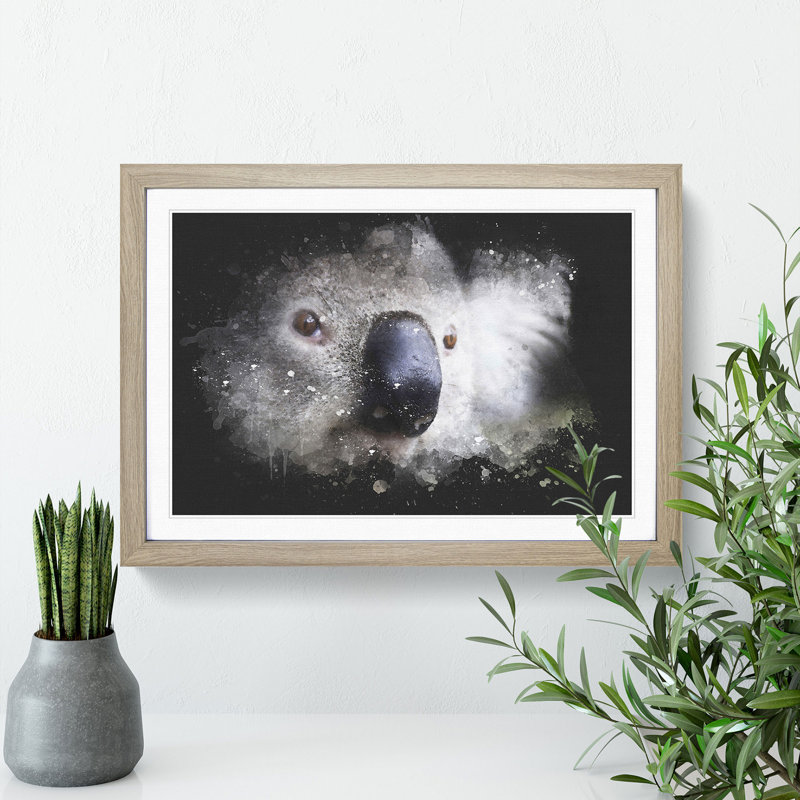 Koala Bear Vol.2 - Picture Frame Graphic Art, 65cm H x 90cm W x 2cm D, Oak Framed