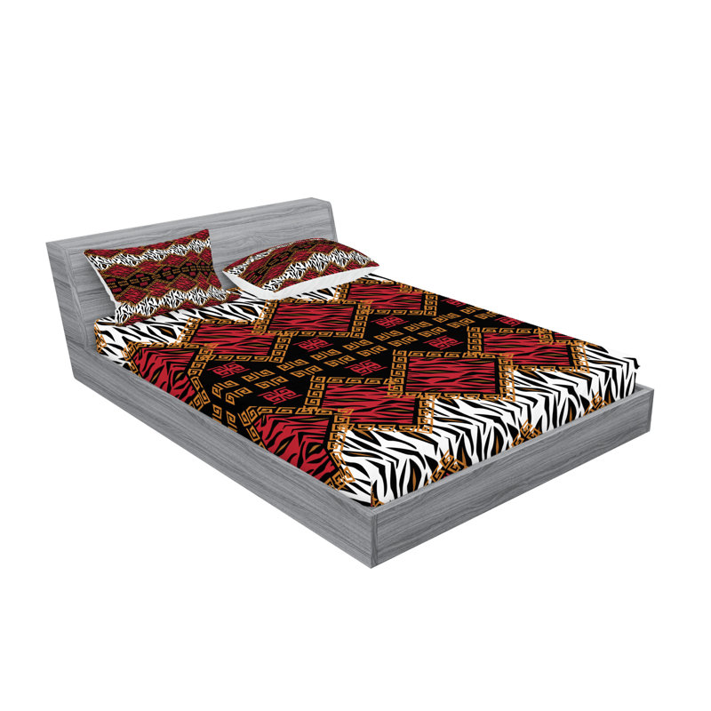 Drap-housse et coussin décoratif Ambesonne, Ensemble de draps pour très grand lit californien