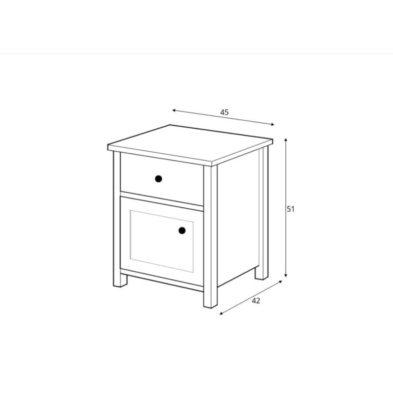 Needville 45 cm W Bedside Table