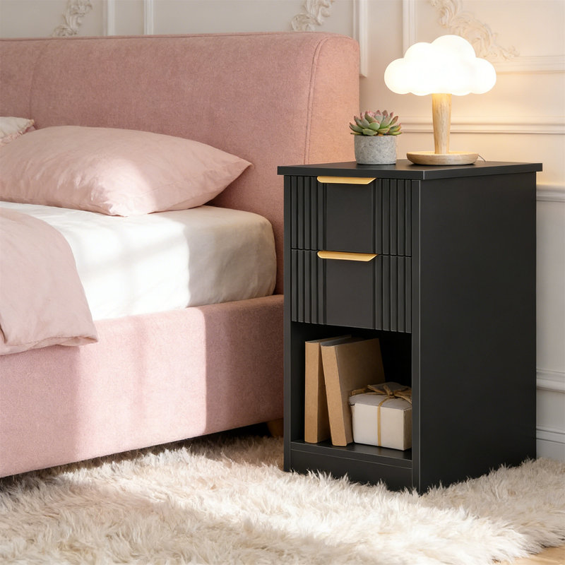 30cm W Manufactured Wood Bedside Table