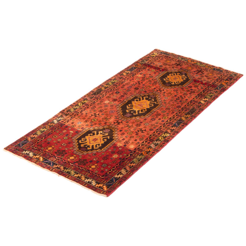 Tapis rouge Anatolian unique fait à la main 2 pi 11 po x 6 pi 5 po Konya