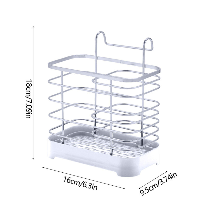 Étagère de rangement pour baguettes à baguettes en métal, Argent