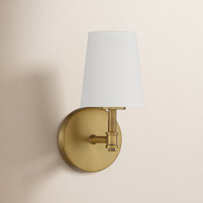 Shiloh Single Light Dimmable Brass Armed Sconce