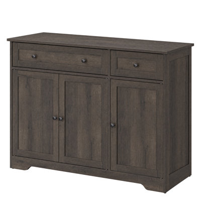 Buffet Farmhouse avec 2 tiroirs, tablettes réglables et 3 portes