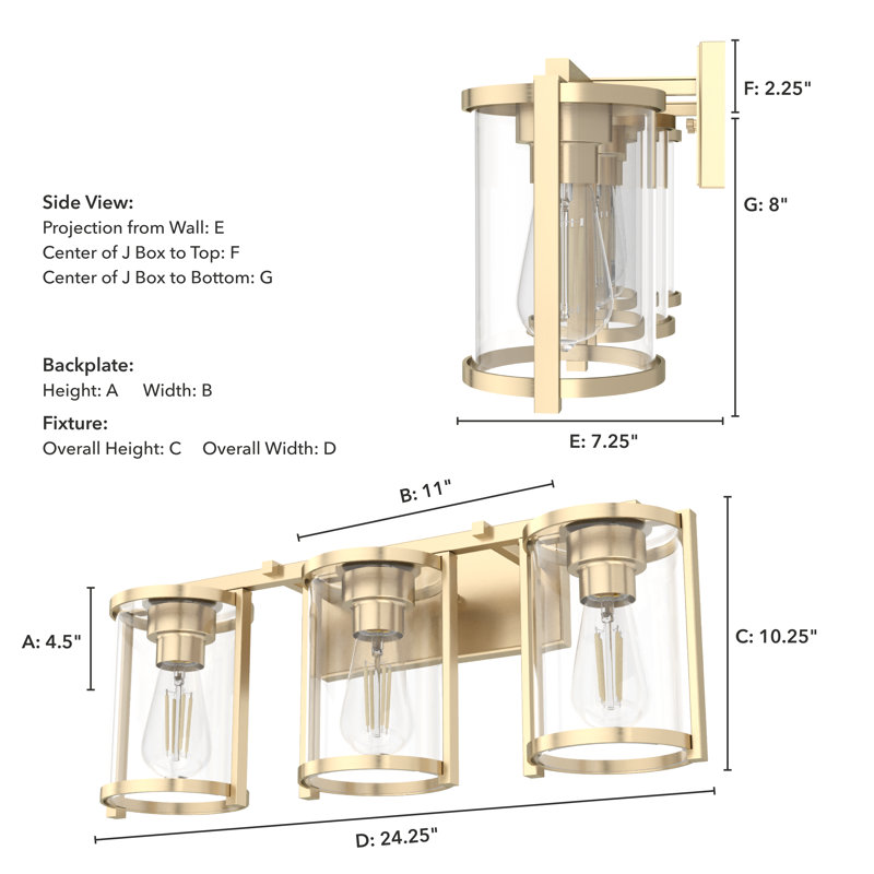 Astwood 3 - Light Dimmable Vanity Light, Alturas Gold