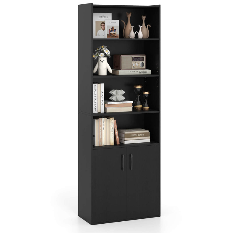 Bibliothèque 70 po avec tablettes ajustables 2 portes