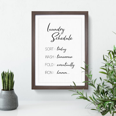 Laundry Schedule - Framed Print