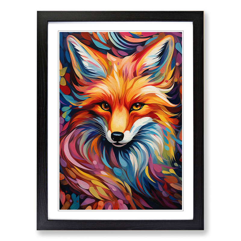 Fox Orphism No.2 - Framed Print, Black Framed, 64cm H x 46cm W