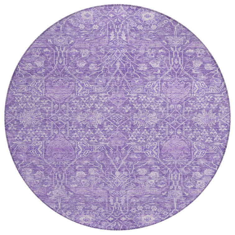 Machine Washable Indoor/Outdoor Segin ACN1133 Plum Rug