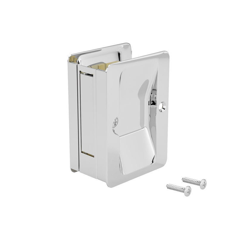 Quincaillerie de porte coulissante escamotable rectangulaire, Chrome