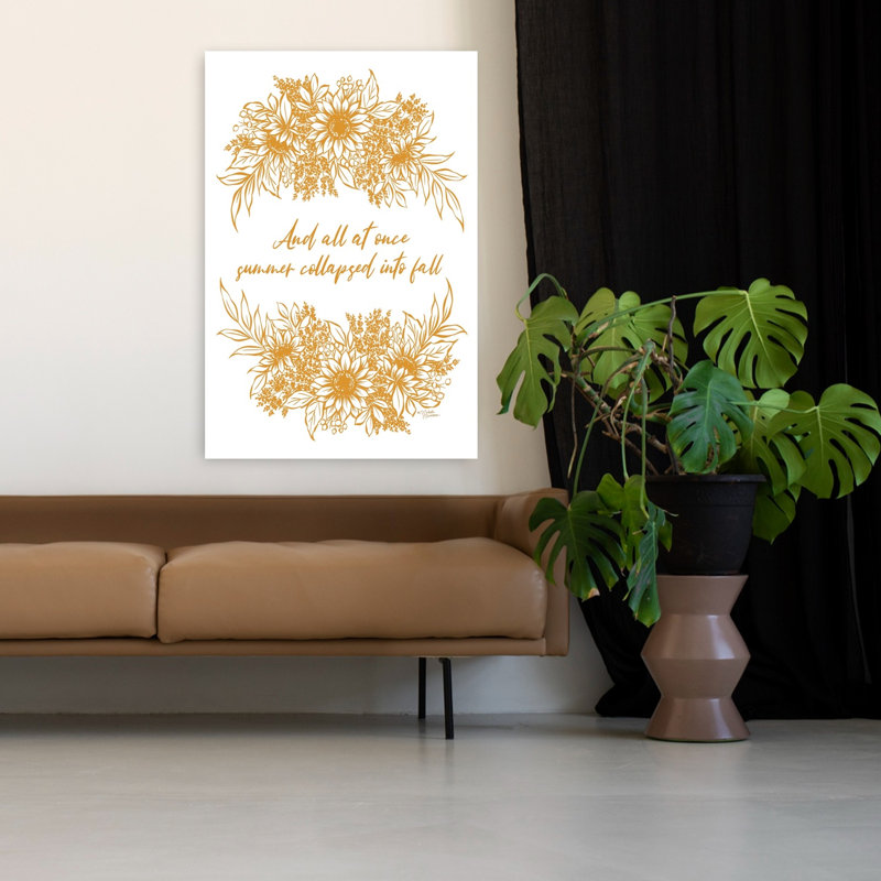 «Summer Collapsed In Fall Contemporary Summer Flower Art», H 48 po x l 32 po