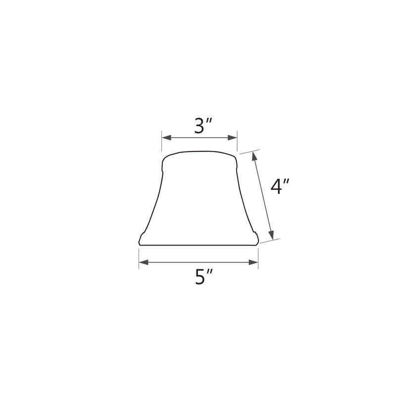 Abat-jour cloche en noir, H 4 po x l 5 po x P 3 po
