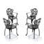 Chaise de patio en fonte d'aluminium 4 pièces avec structure noire et coussins blanc cassé-1340425879