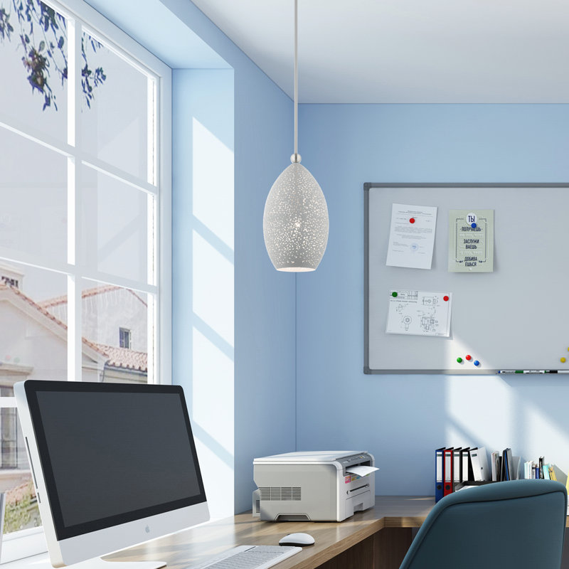Luminaire suspendu en forme de dôme à 1 lumière Bion, Gris nordique