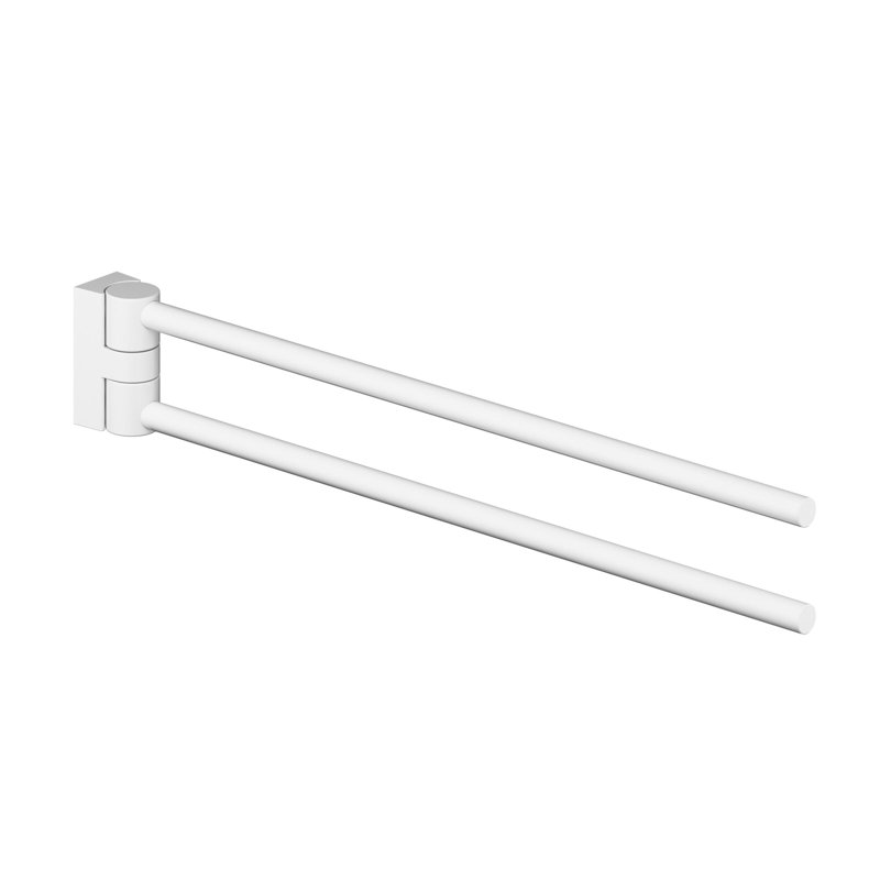 Double Wall Mounted Towel Bar, Black