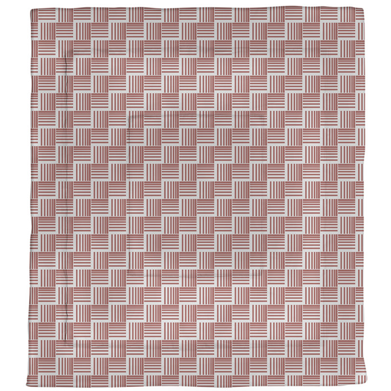 Édredon réversible en microfibre Dana Strider, Édredon grand, Rouge / blanc cassé rayé