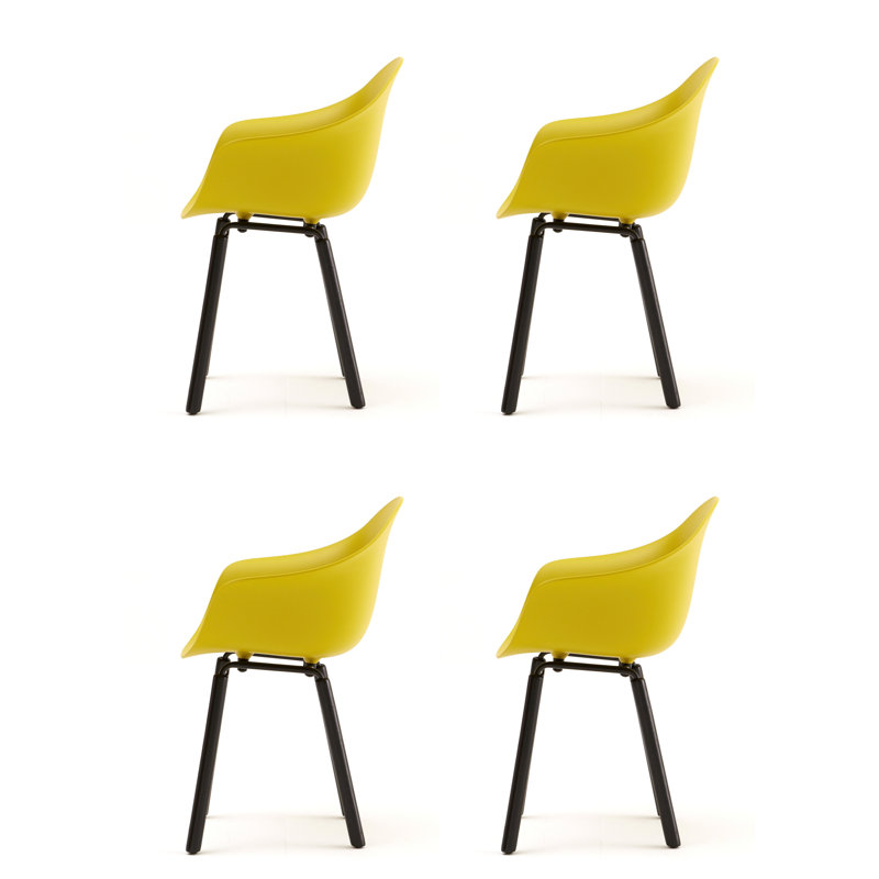 TA Armchair (Set of 4), Mustard/Black