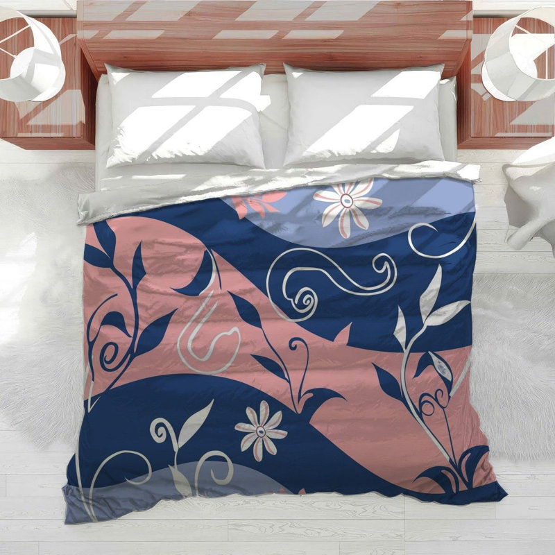 Botanical Nature Illustration Cotton Blend Comforter, King Comforter