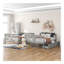 Lit superposé double au-dessus de double avec tiroirs et échelle pour chambre à coucher, mobilier de chambre d'amis - gris
