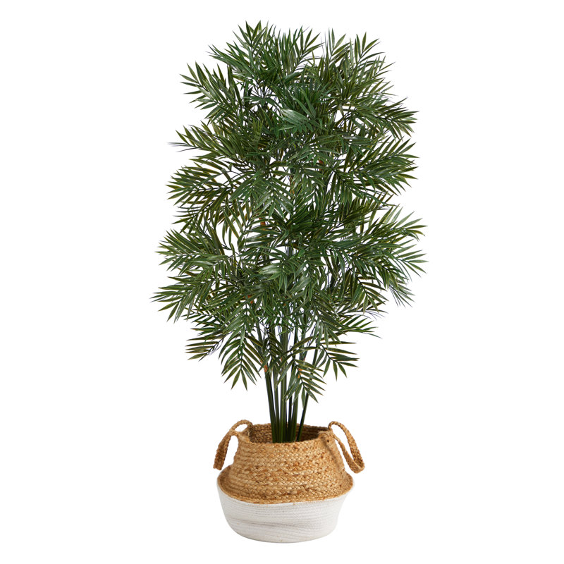 Palmier artificiel 48 po en pot, Blanc