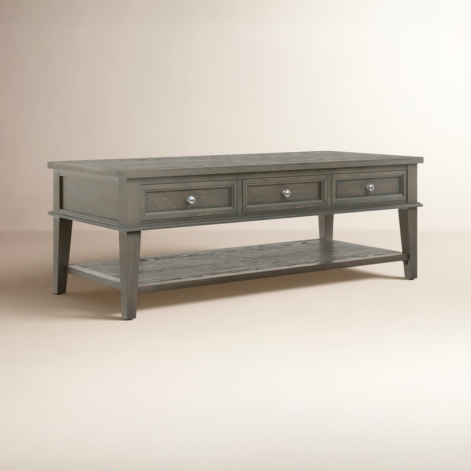 Samira Single Coffee Table with Storage, Ash Gray