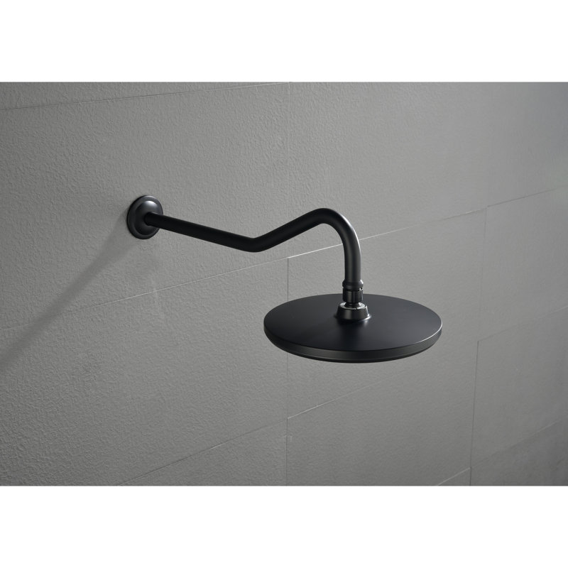 Bras de douche en acier inoxydable noir mat, robuste et facile à nettoyer.