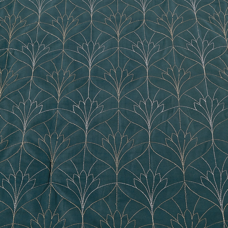 Ensemble d'édredon brodé 9 pièces avec draps et coussins décoratifs bleu sarcelle