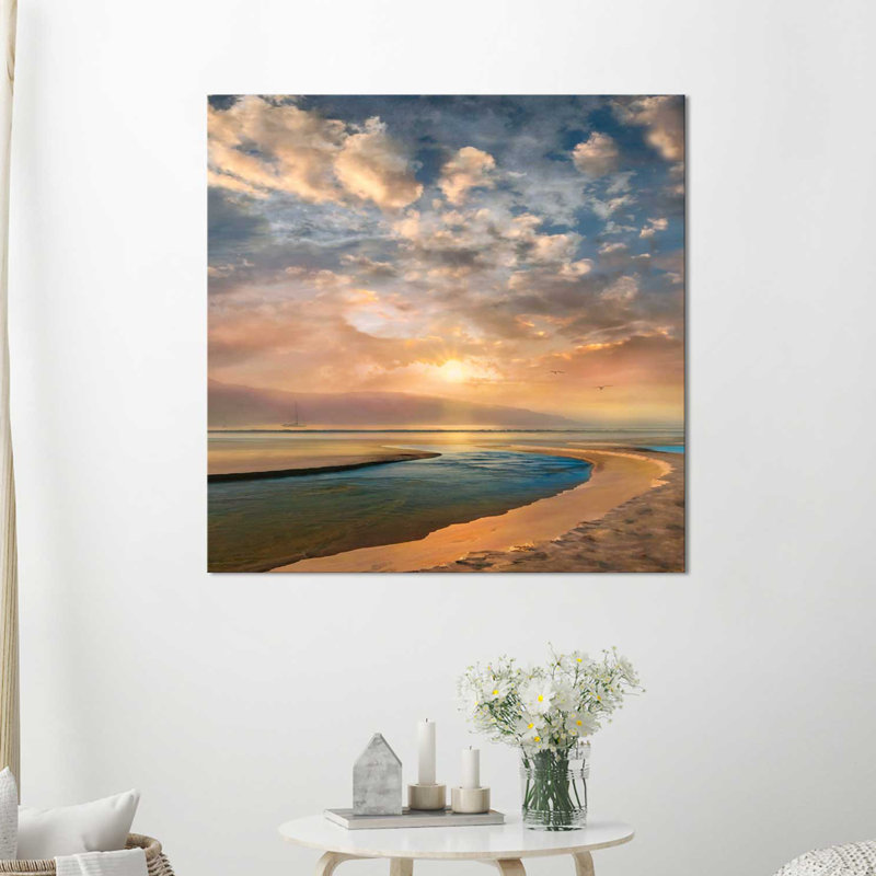 " Changing Tides " by Mike Calascibetta, 36" H x 36" W x 1.5" D, Wrapped Canvas
