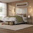 Ensemble de chambre à coucher à panneau en métal martelé 3 pièces avec banc et table d'appoint Premier