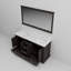 Meuble-lavabo double espresso 60 po X P 22 po P, plateau en marbre de culture et Miroir-117984784-117984787