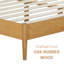 Lit plateforme en bois massif NTC avec tête de lit et lattes silencieuses NTC, style Mid-Century moderne, capacité de poids de 1000 lb, assemblage sans effort, grand - chêne rustique-420508053-425854246