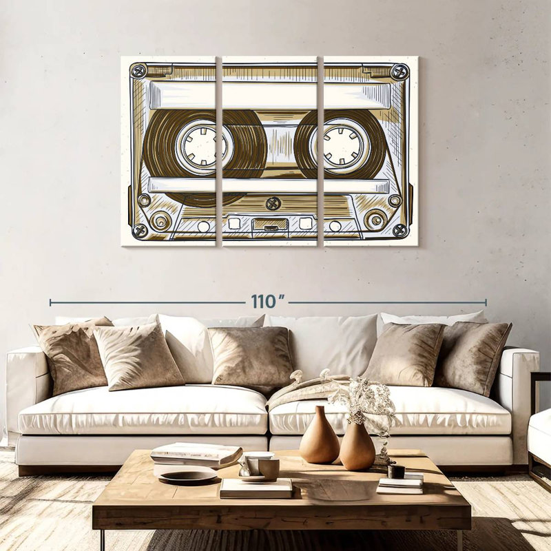 Abarca Audio Cassette, 48" H x 74" W