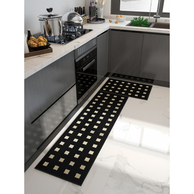 Geometric Long Kitchen Runner Rug Non-slip Washable Kitchen Mat