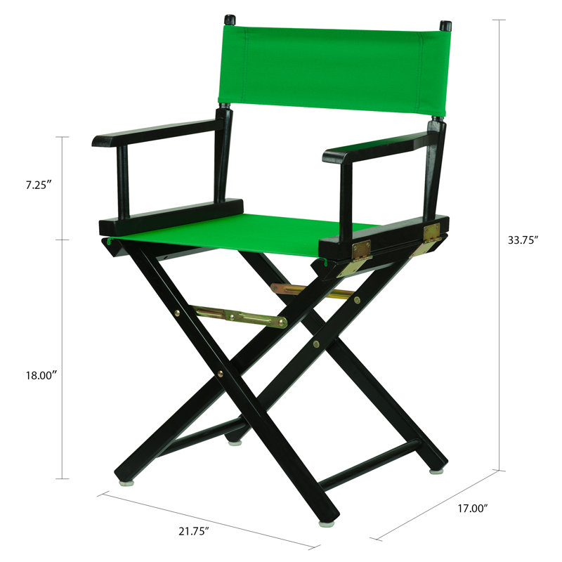 Chaise de réalisateur pliante 18 po, Vert, Noir, noir, noir, noir