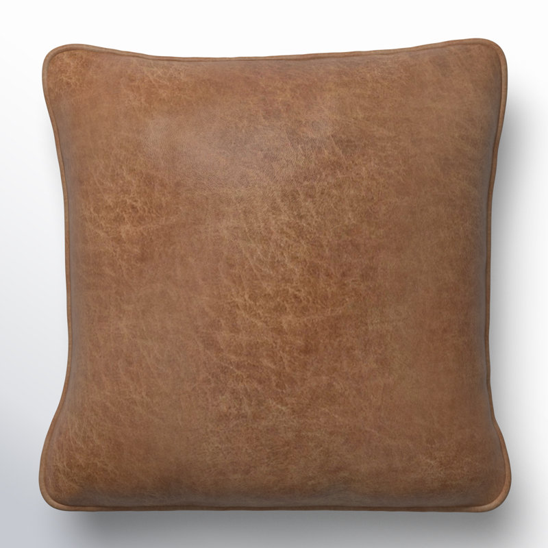 Asoni Faux Leather Reversible Throw Pillow