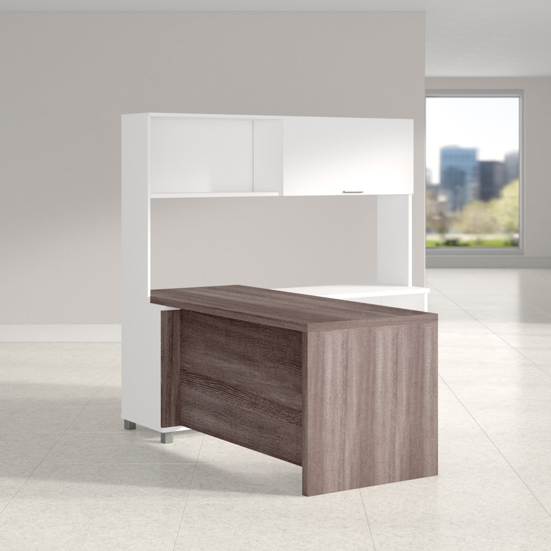 Idael 2 Piece Executive Desk Office Set, Bark Gray
