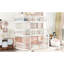 Lit simple superposé simple en bois d'hévéa blanc détachable avec échelles et barrières de sécurité pour chambre à coucher, taille triple, fabriquée en-1943912228