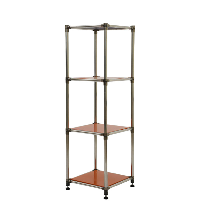 Orange à 4 tablettes robustes - acier inoxydable, 100 lb par tablette, pour l'organisation de l'espace intérieur et extérieur